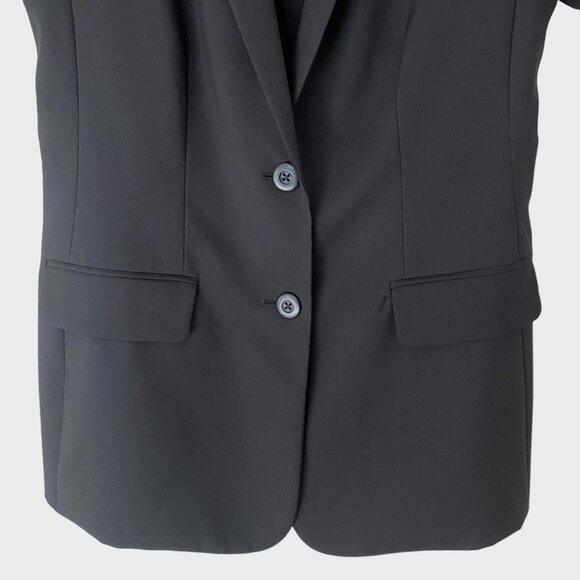 J.Jill Ponte Double Button Blazer Jacker Women's Size 4 Black Wool Blend Formal - Picture 6 of 12